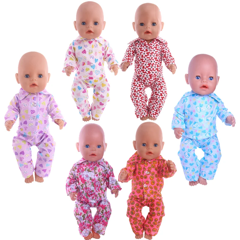 

Cute Doll Clothes Diffent Style Pajama Sets for18Inch American &43Cm Born Baby Optional Tracksuit Daily Wear,Our Generation,Gift