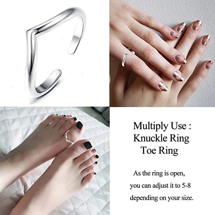 

2021 New Fashion Summer Beach Vacation Knuckle Foot Ring Open Toe Ring Ladies Finger Heart Ring Adjustable Woman Jewelry Gift