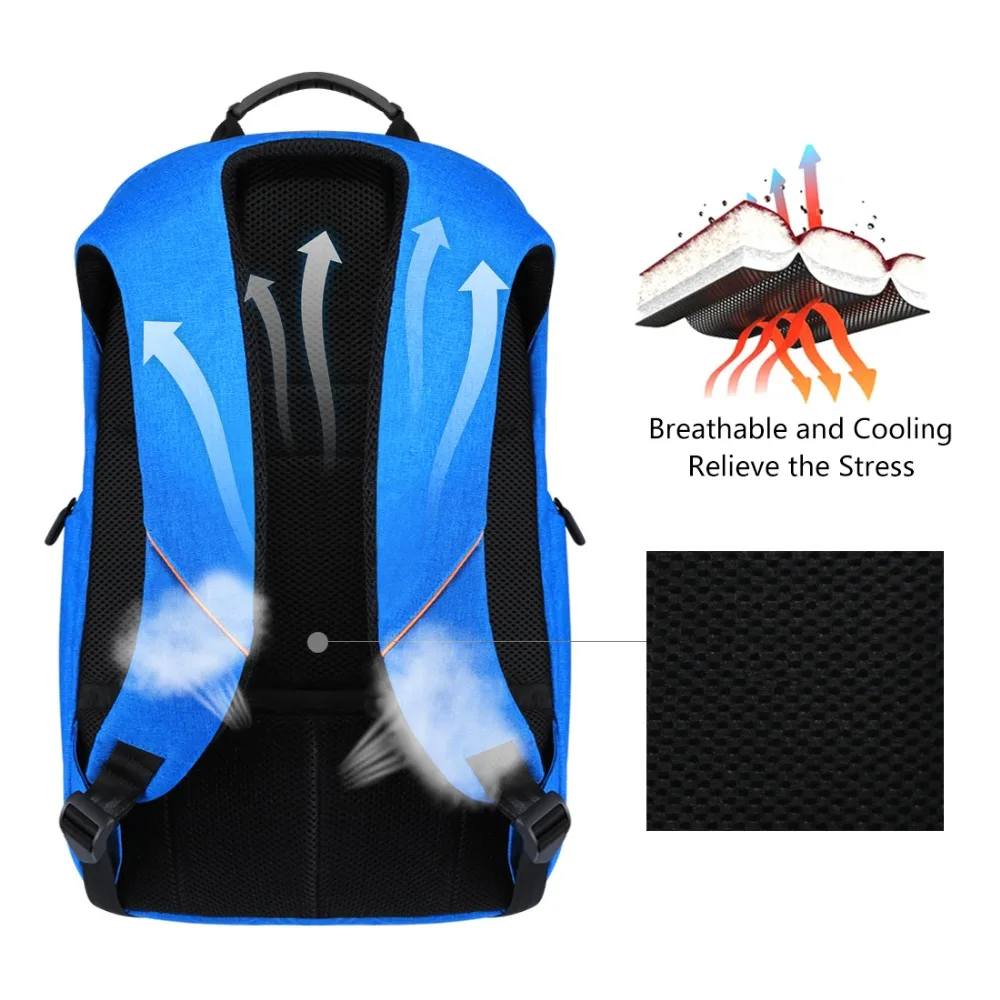 puluz outdoor multi function solar panel power comfortable breathable casual backpack laptop bag for 3c camera accessories free global shipping