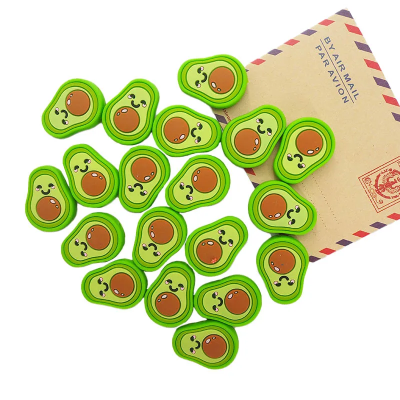 Chenkai 50PCS Silicone Avocado Beads DIY Baby Cartoon Teether Shower Necklace Chewing Pacifier Dummy Sensory Toy Accessories