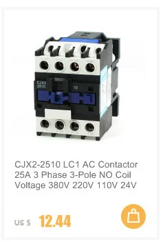 CJX2-1810 LC1 контактор переменного тока 18A 3 фазы 3-полюсный без катушки Напряжение 380V 220V 110V 36V 24V 50/60Hz Din рейка крепление 3 P+ 1NO нормально открытый