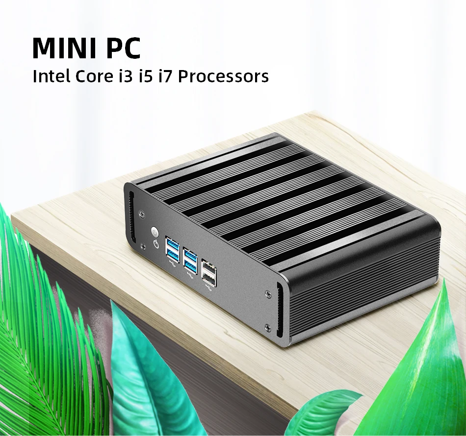 Безвентиляторный мини ПК Intel Core i7 4500Y i3 4010Y процессор Настольный DDR3L Mini SATA HDMI 8 * USB