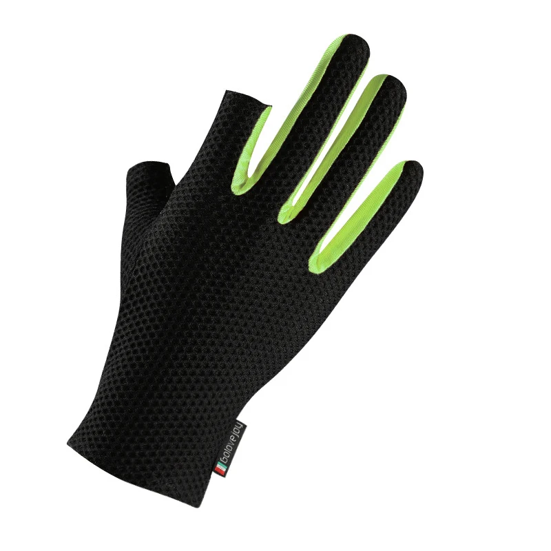 

Dew Two Fingers Ice Silk Sunscreen Gloves Summer Riding Fishing Cold Sense High Elastic Breathable Non-slip Gloves Unisex