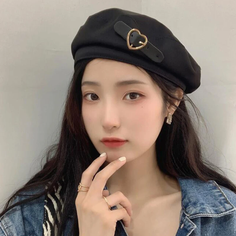 Берет без козырька со звездами из искусственной кожи в стиле &quotЛолита&quot женский