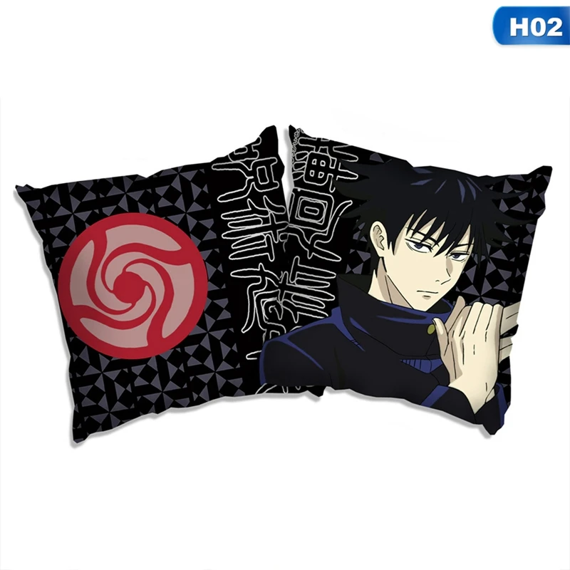 

Anime Jujutsu Kaisen Figures Printed Pillow Cover Home Sofa Cushion Case Throwing Pillow Peach Skin Pillowcase 45x45cm