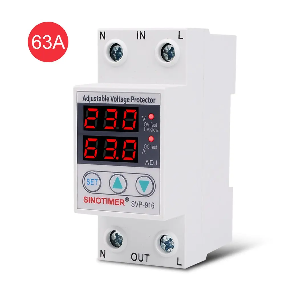 

Adjust Voltage Relay Control Over Under Voltage Protector 220V 40A Overvoltage and Over Current Protection Devices Din Rail