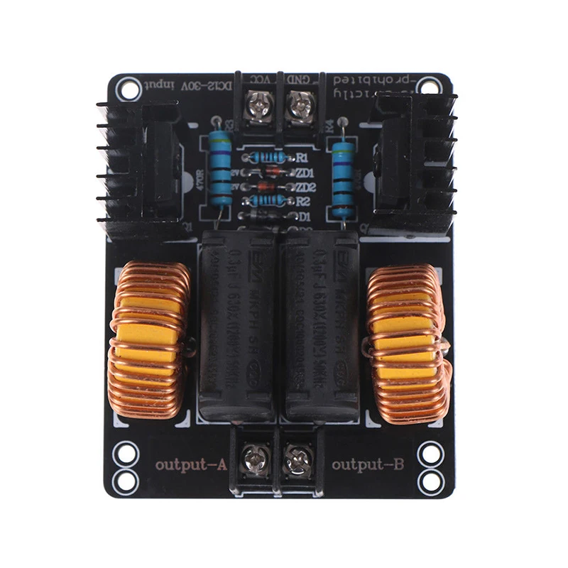 DC 12V-30V 1000W 20A ZVS модуль Высоковольтная доска индукционная нагревательная черный