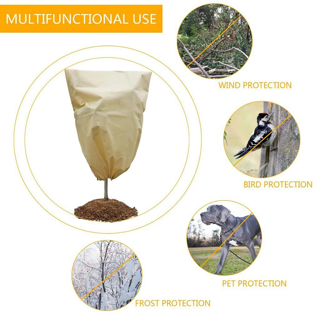 

Plant Anti Freeze Frost Protection Cover Bag Plant Cover Warm Reusable Plants Jacket Outdoor Winter Garden Yard Shrub Potted