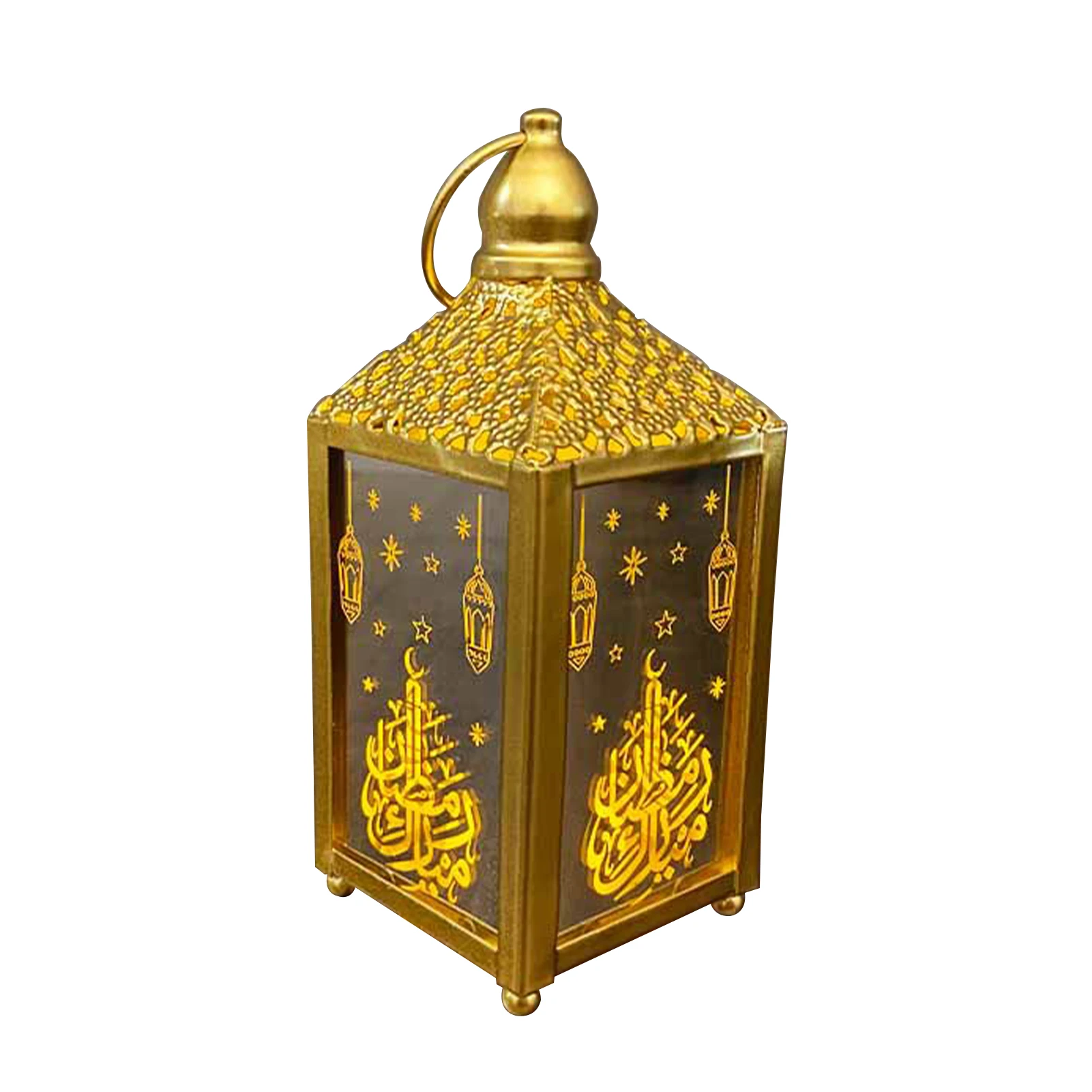 

Mosque Craft Ramadan Lantern European Style LED Light Home Gift Hanging Eid Mubarak Party Vintage Desktop Festival Decoration
