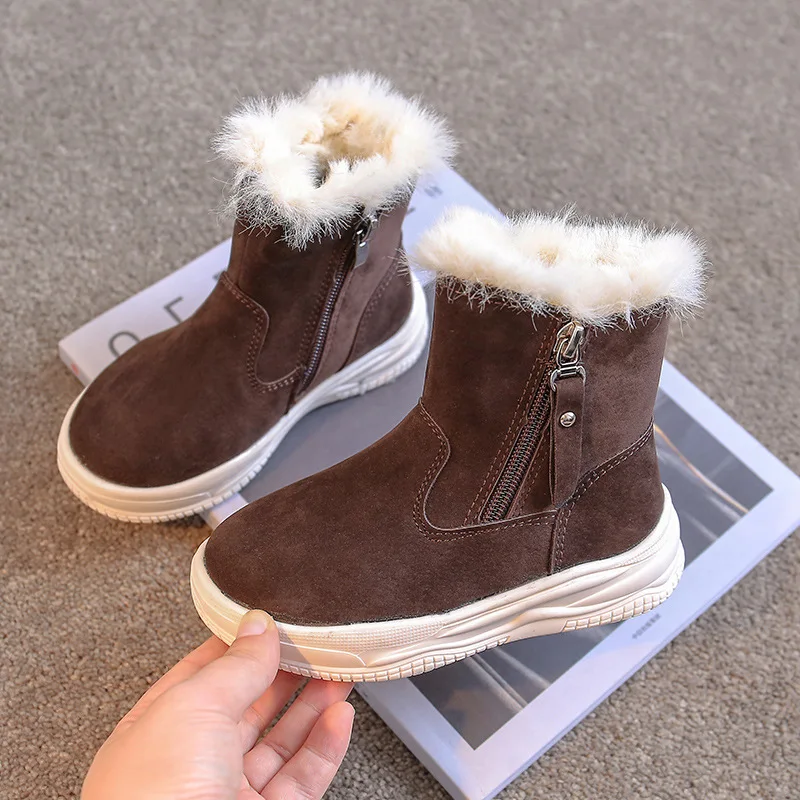 

New Girls Boots 2020 New Thicken Snow Boots Winter Velvet Teenage Boy Martin Children's Shoes Winter Sneakers Short Boots D11222