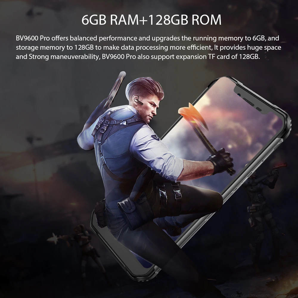 Blackview BV9600 Pro Helio P70 водонепроницаемый прочный смартфон 6 ГБ+ 128 ГБ Android 9,0 мобильный телефон 19:9 AMOLED Открытый 4G мобильный телефон