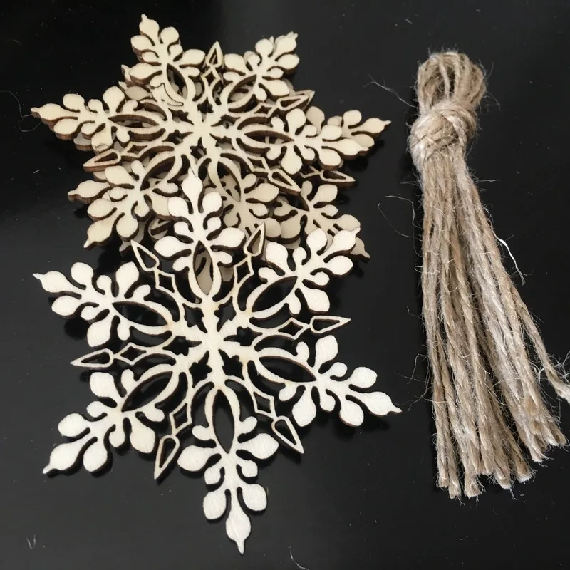 10 шт. деревянные рождественские украшения необработанные подвесные орнаменты с