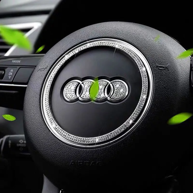

Car Steering wheel Emblem interior 3D Rhinestone for Audi A4L A6L A3 A5 Q3 Q5 Q7 A7 A8 drill Logo diamond decoration stickers