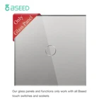 Сенсорная стеклянная панель для настенных выключателей BSEED, 123 клавиши с железной пластиной, стандарт ЕС, 86*86 мм, серого цвета, для самостоятельной сборки