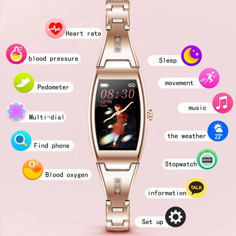 

Horloges Vrouwen Smart Watch Women Blood Pressure Monitor Menstrual Period Bracelet Fitness Watch Stappenteller for IOS Android