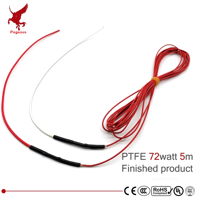 F3K 5 метров 72 ватт Углеродное Волокно PTFE огнестойкий нагревательный кабель