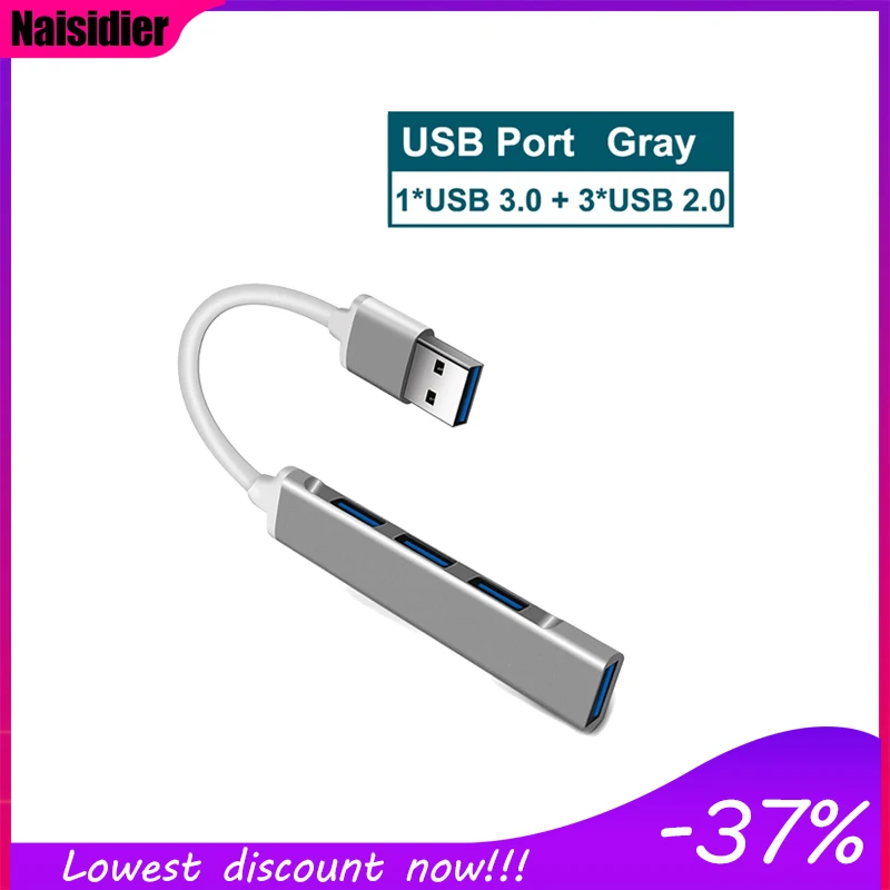 

USB 3.0 Hub Type C 3.1 4-Port Ultra-Slim Portable Hub Multi Splitter Adapter Data Hub For All Computer Accessories Data Hub