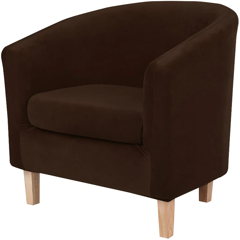 1Set Tub Chair Slipcovers Split Style Living Room Arc Small Sofa Covers With Cushion Cover Washable Furniture Protector | Дом и сад