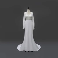 wedding dress wedding chiffon wedding dresses for women long sleeve wedding dresses was10265