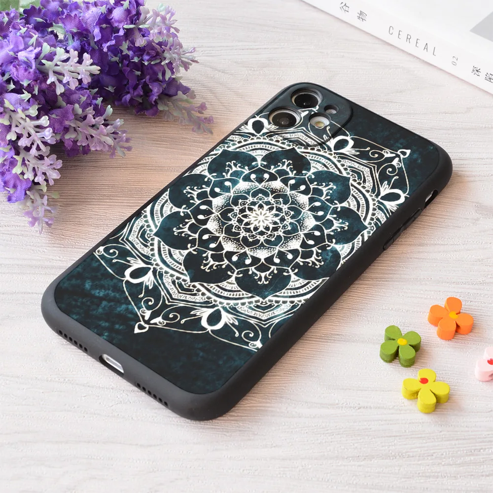 

For iPhone Mandala Glowing Spirit Bohemian Zen Spiritual Meditation Print Soft Matt Apple Case