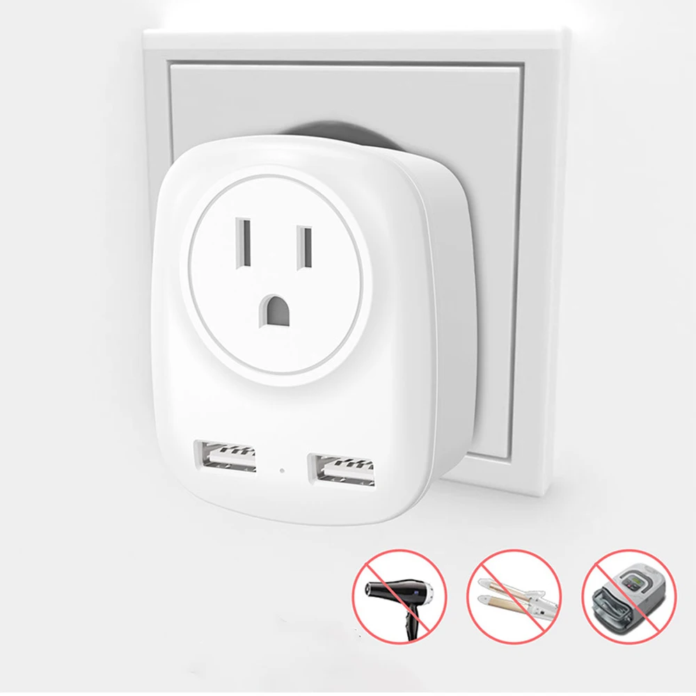 European Plug Adapter International Travel Power Outlet Socket with 2 USB Charger for iPhone Europe Spain Iceland Greece Italy | Мобильные