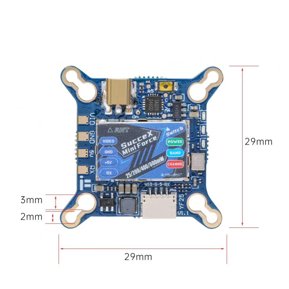 

IFlight SucceX Mini Force 5,8G 40CH PitMode 25mW 200mW 400mW 600mW VTX 20X20mm 25X20mm для FPV Racing Tinywhoop Cinewhoop Drones