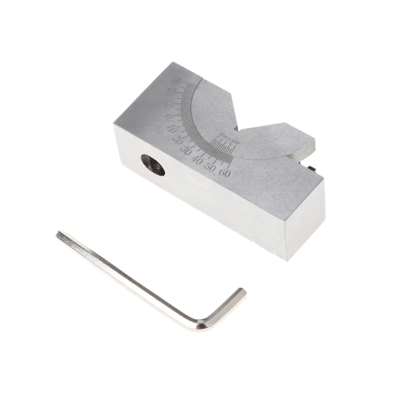 

73.6x23.7x34.3mm Toolmaker Precision Micro Adjustable Angle V Block Milling0-60°