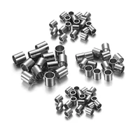 150pcslot 1 5 2 5mm stainless steel stopper spacer crimp tube beads wire connectors for diy jewelry making findings supplies