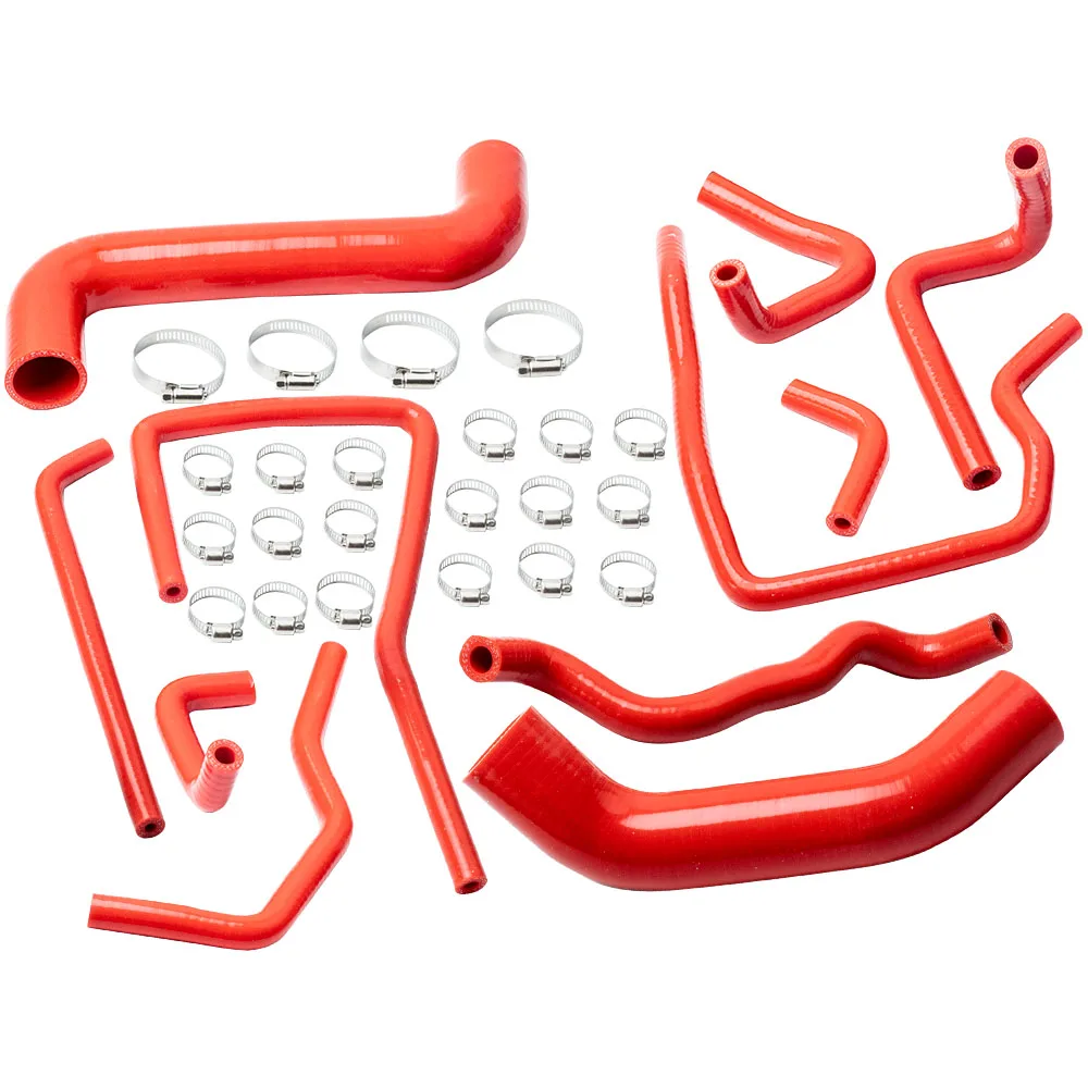 Комплект силиконовых шлангов радиатора для Subaru Impreza WRX/STi GDA/GDB EJ207 02-06 красный