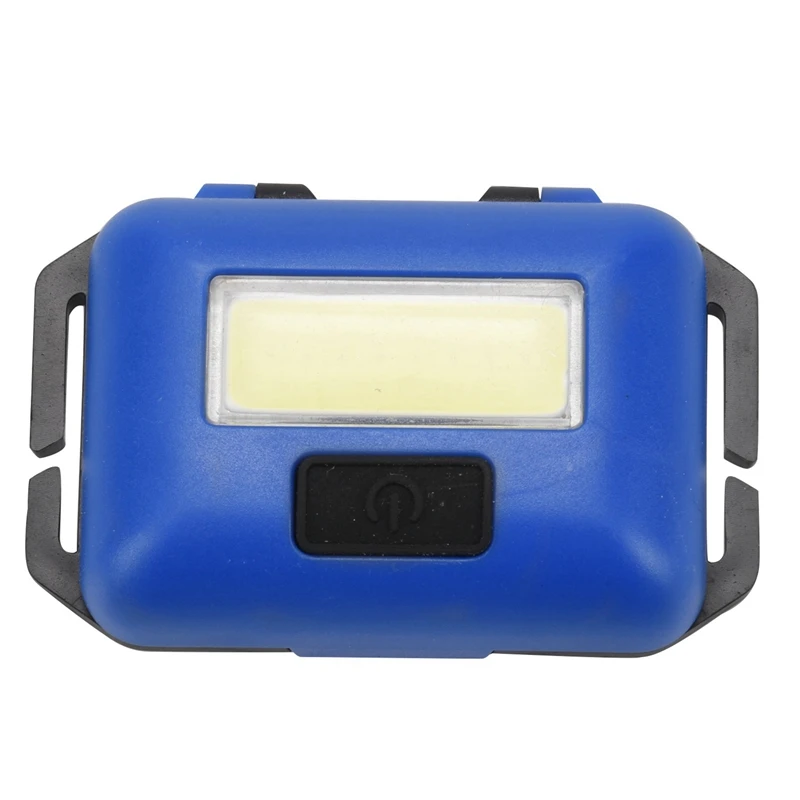

2 Pcs Cob LED Mini Head Light Lamp 3 Modes Rainproof Head Torch Flashlight Head for Outdoor Camping Fishing, Blue & Red