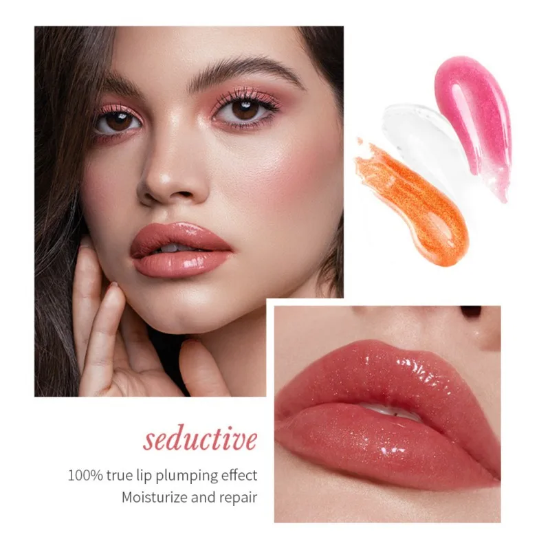 

Clear Lip Gloss Transparent Lip Plumper Gloss Glitter Lip Oil Moisturizing Pearl Light Slight Flash Nude Glitter Lip Gloss