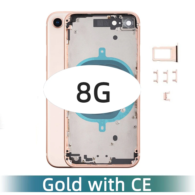 Garant&iacute;a de reemplazo de la cubierta trasera para iphone 8, 8 Plus, X, Marco medio, 8 P, X, chasis de puerta trasera con bandeja de tarjeta y botones-2