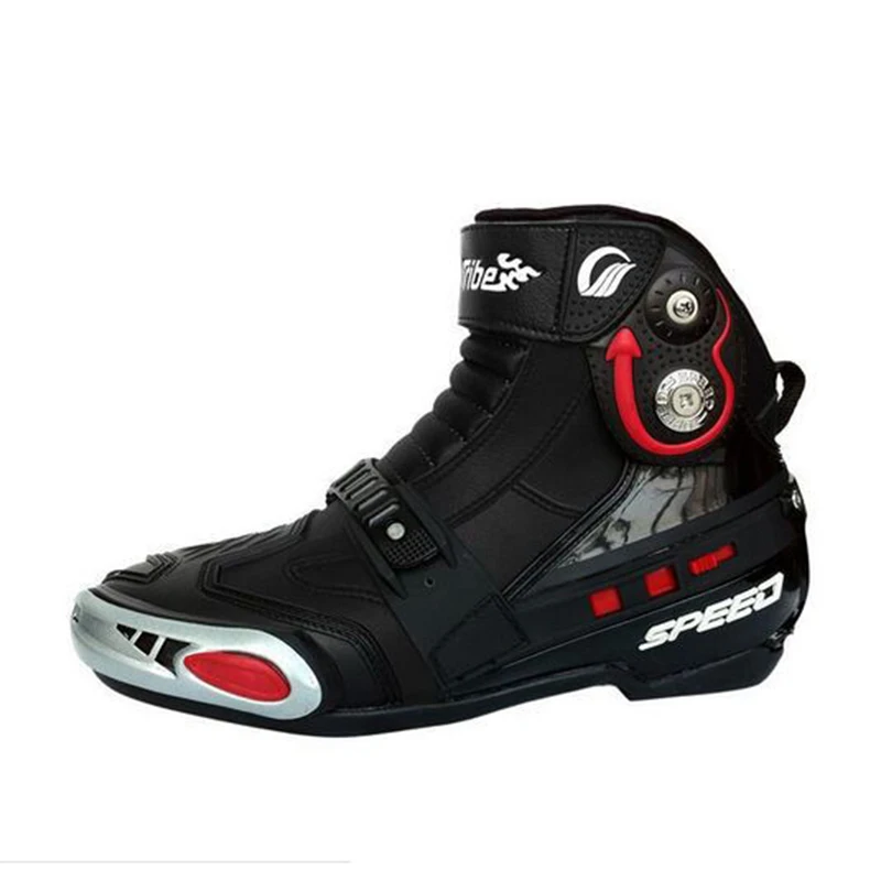 

Motorcycle Racing Boots Men SPEED Microfiber Leather Moto shoes Protection Motocross Motorbike Protector Gear Guard Boots
