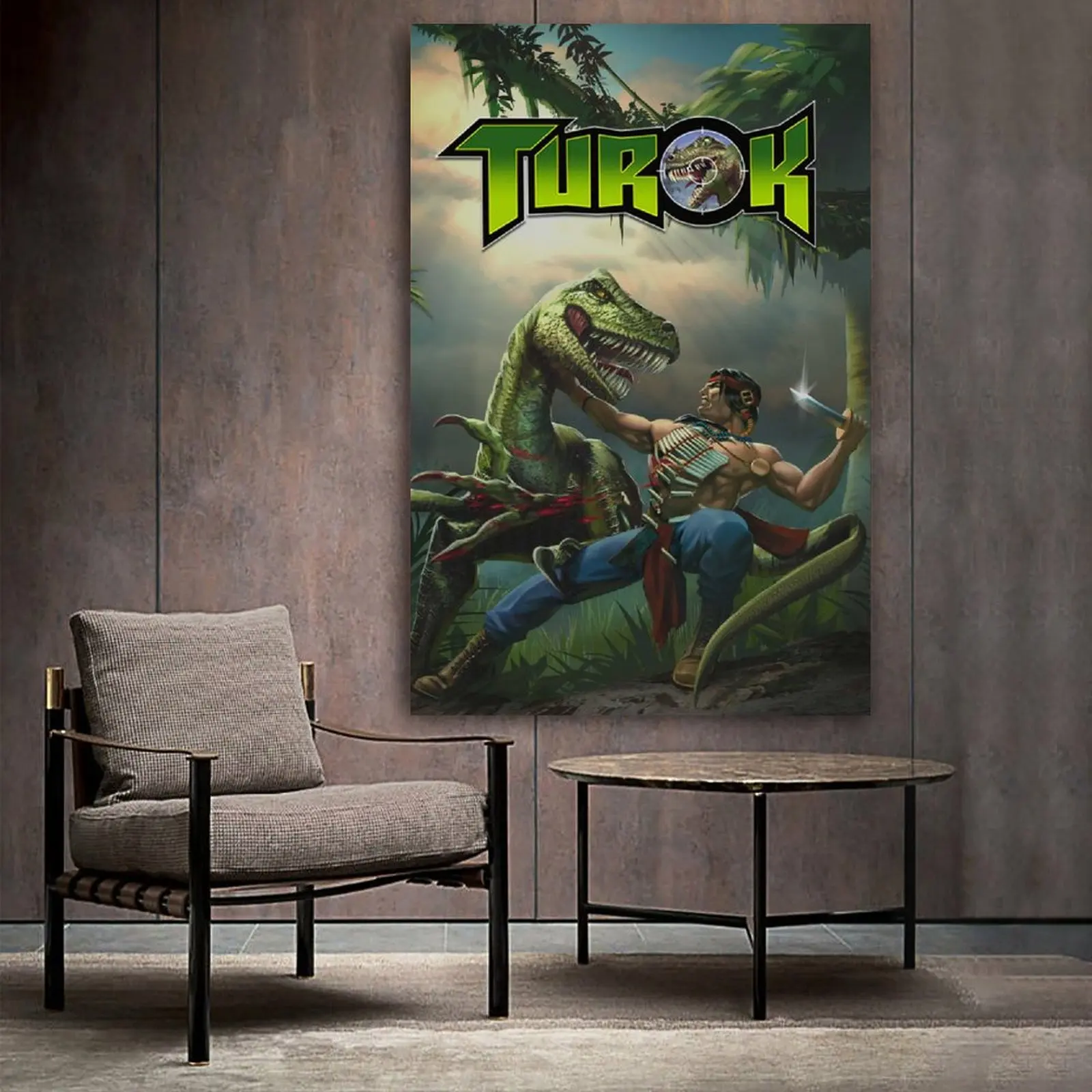 

Turok_ Dinosaur Hunter Movie & Video Game Canvas Art Poster and Wall Art Picture Print Modern Family bedroom Decor Posters