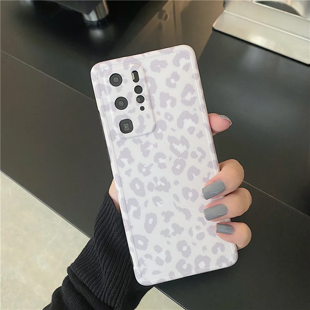 

Ins beige gray leopard phone case for Huawei P30 P40 pro Mate30 Pro