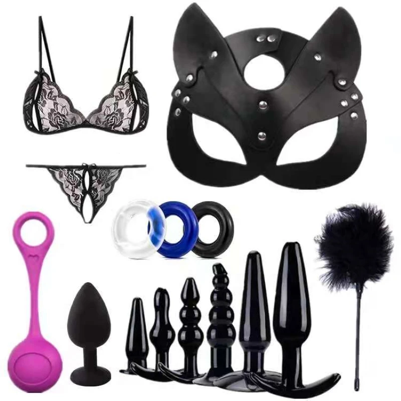 SM сексуальный комбинированный набор из силикона для мастурбации анальный