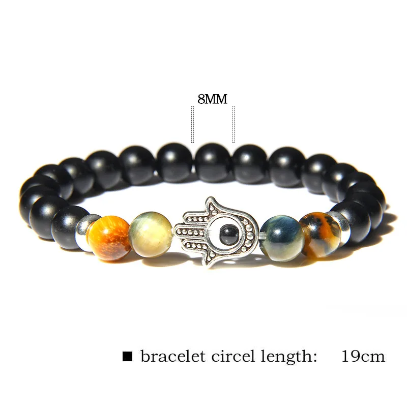 Браслет из натурального синего Тигрового Глаза мужской модный браслет Будда