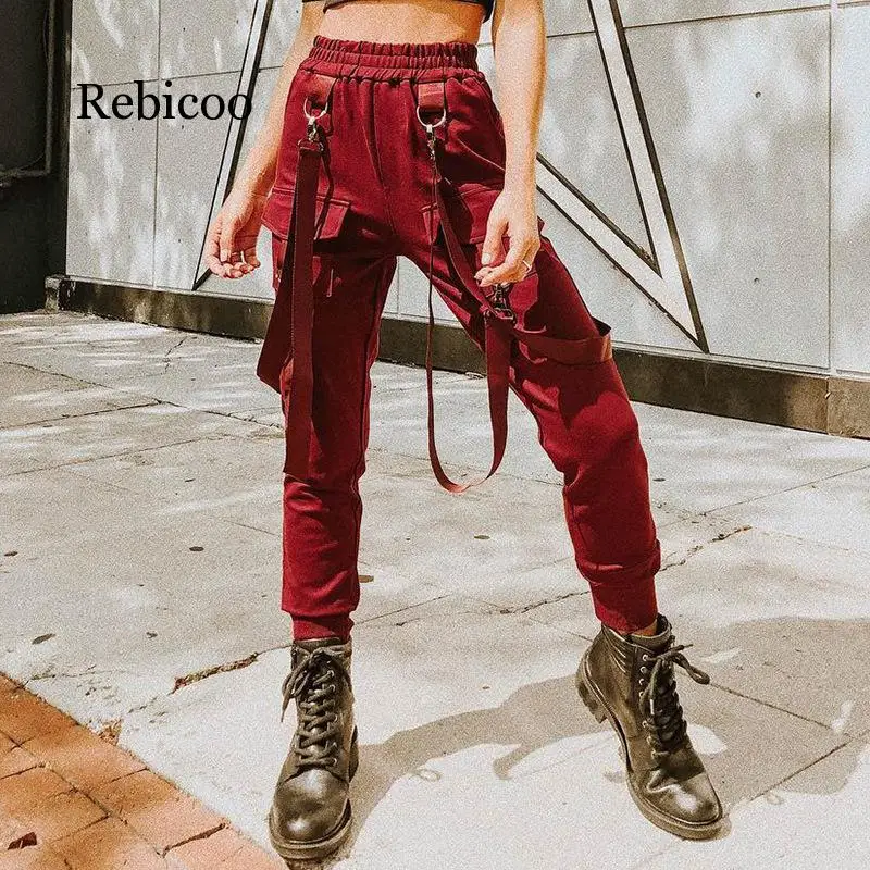 

Women's Street Pants Cargo Pants Casual Jogging Shoes Black High Waist Loose Female Pants Harajuku Ladies Pants