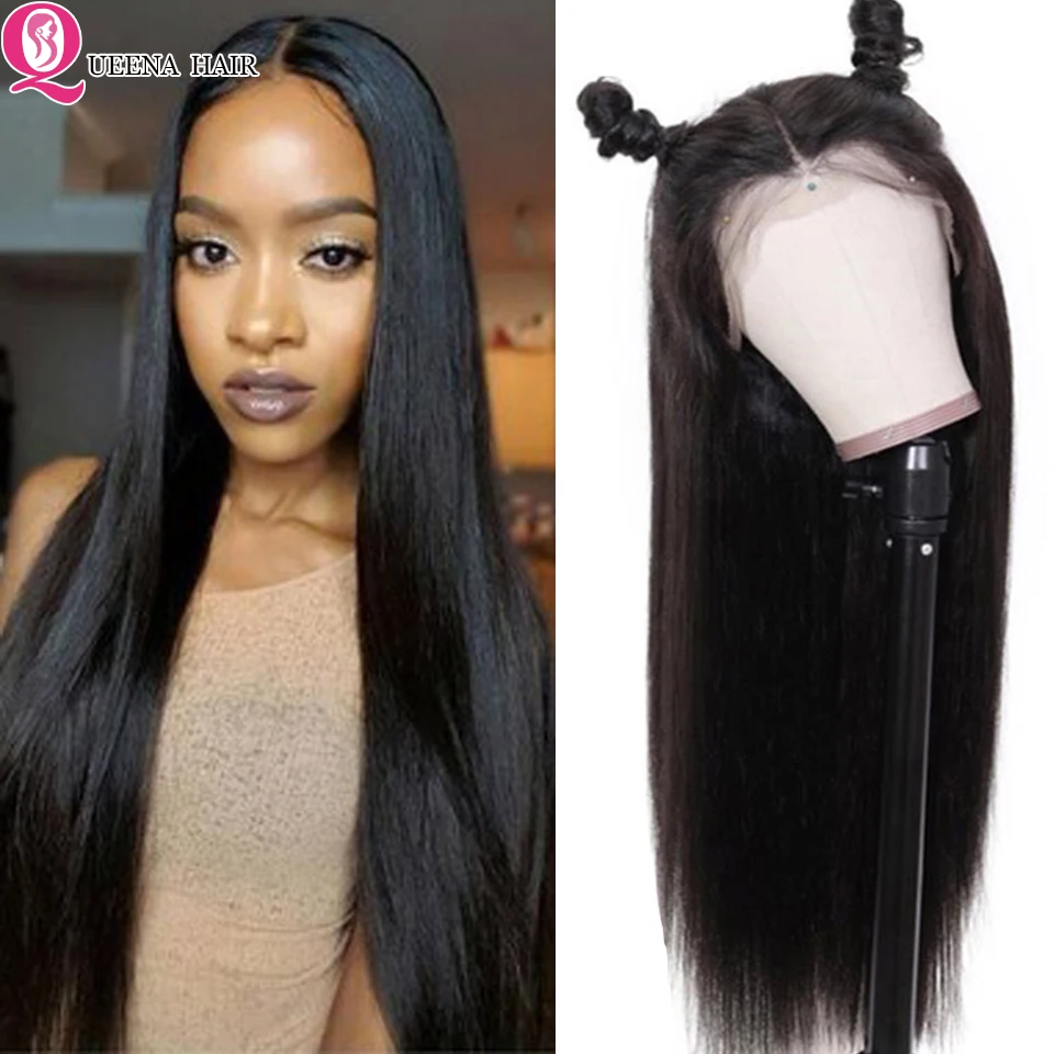 360 фронтальный парик шнурка бразильские прямые парики фронта человеческих волос