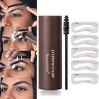 Профессиональный водонепроницаемый набор для придания формы бровям гелевый штамп набор для макияжа с 10 многоразовые для бровей трафаретами кисти для бровей