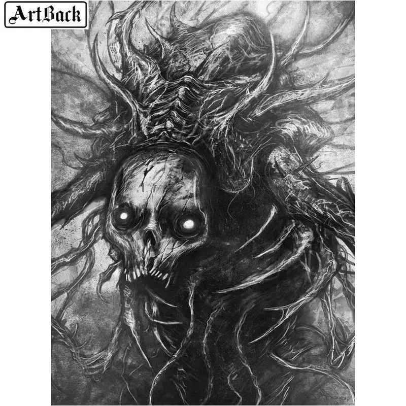 Картина из страз ARTBACK 5d сделай сам мозаика с изображением черепа смерти 20 х25 см