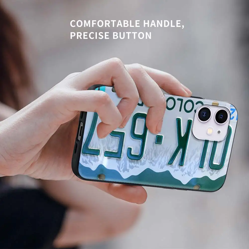 

Silicone Phone Case for Apple iPhone 11 7 12 Pro XR X XS Max 6 6S 8 Plus 5 5S SE Soft Back Cover Vintage Retro License Plate