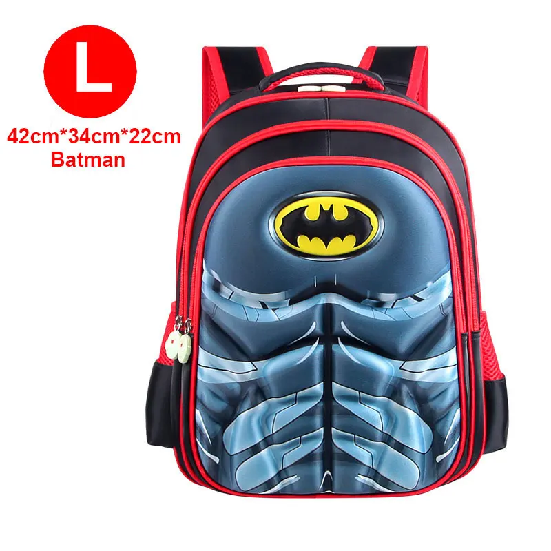 Red L Batman MARVEL, Супермен, Бэтмен, Человек-паук, Bacpac, Капитан Америка, детские школьные сумки для мальчиков и девочек, студенческий рюкзак для молодых людей - Цвет: Red L Batman