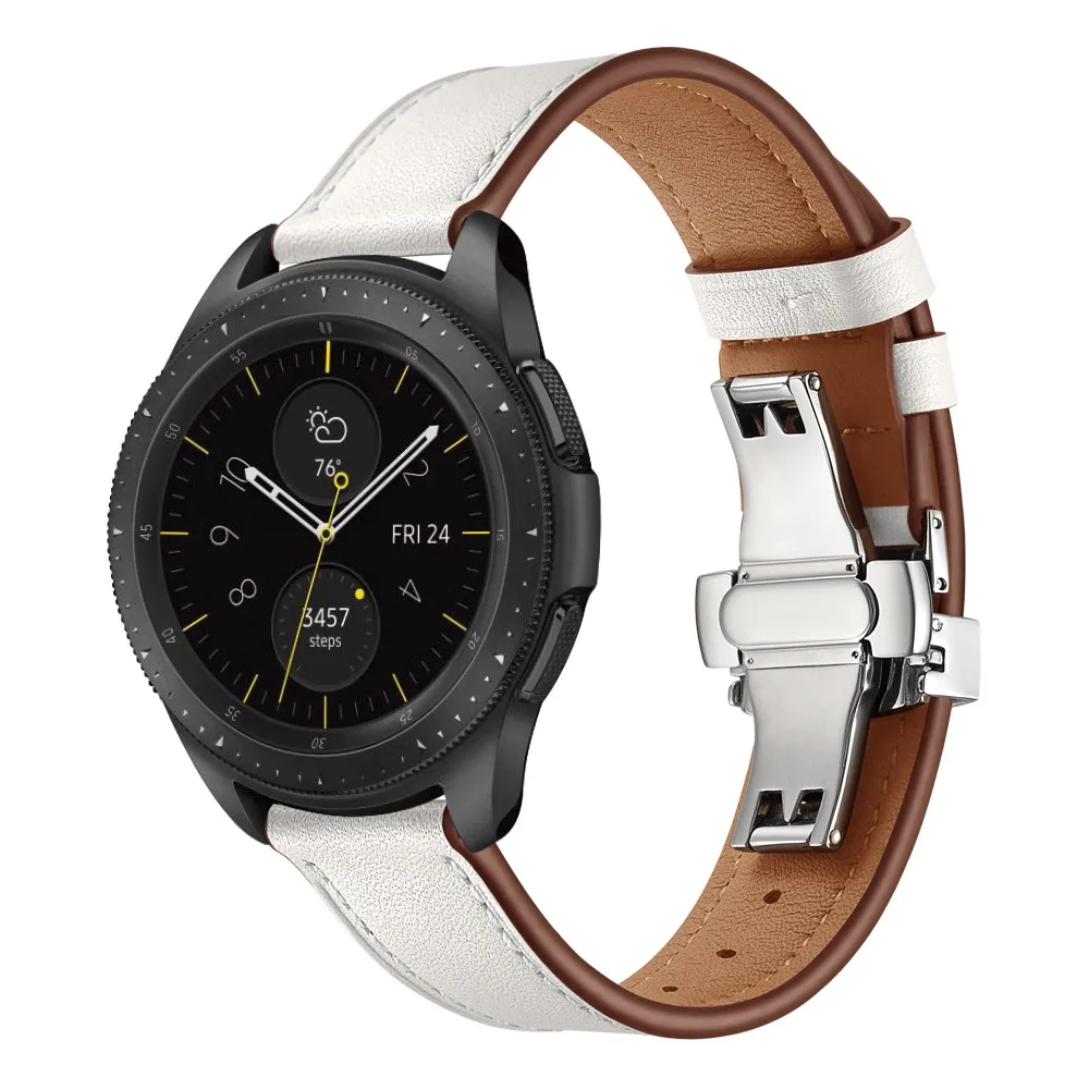 20mm Leather Band for Garmin Vivoactive 3/Venu/SQ/2 Plus Strap for Samsung Galaxy Watch 5 4 3 Classic Bracelet 40mm 44mm Active