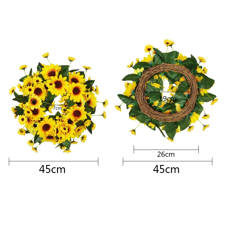 

Hanging Wreath Pendants Ornaments Sunflower Decor Artificial Pendants Layout Props for Front Door Window Wall P7Ding