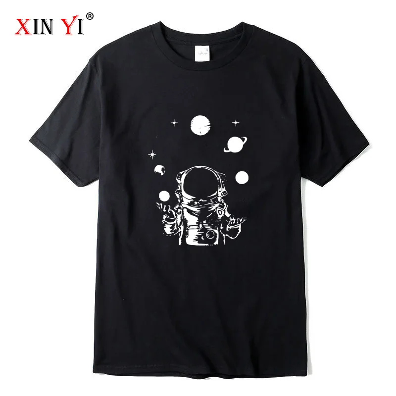 

XINYI Men's T-shirt 100% cotton T-shirt high quality funny moon men T shirt loose cool o-neck loose t-shirt male tee shirts tops