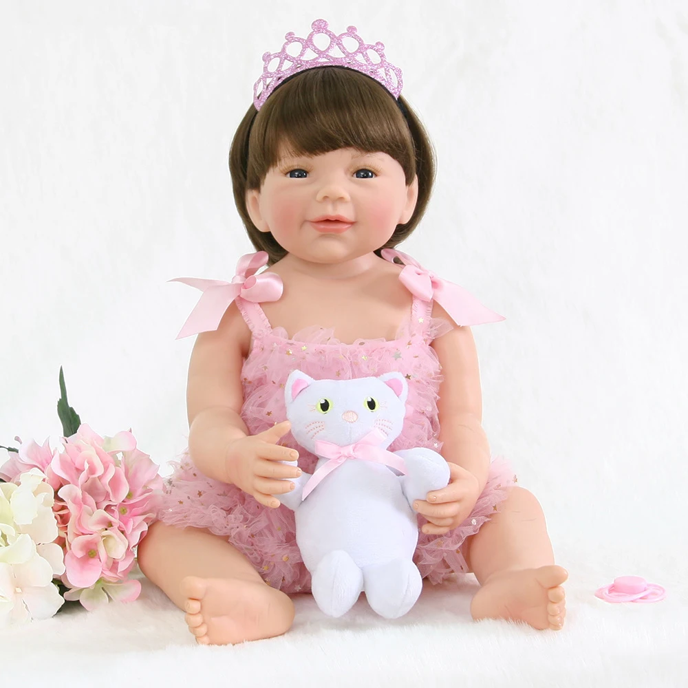 

Кукла реборн силиконовая Мягкая виниловая, 55 см