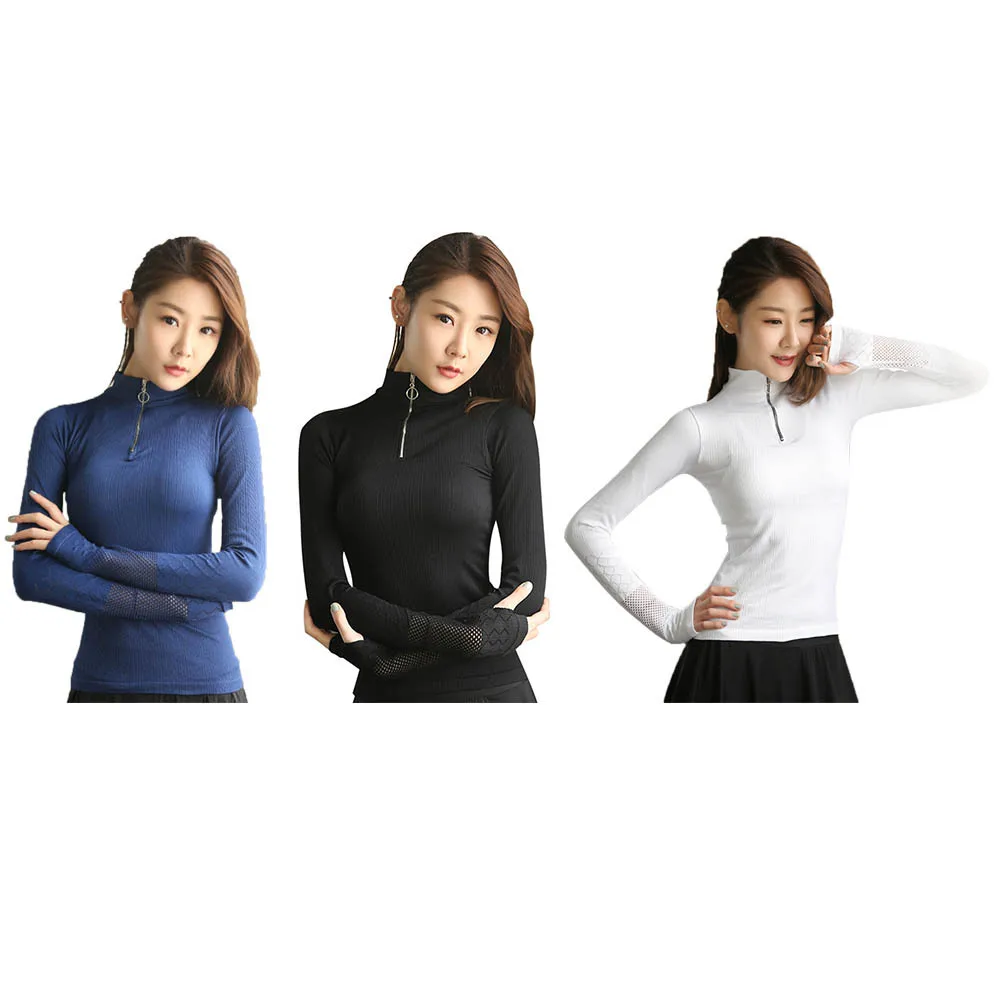 Женские спортивные топы с длинным рукавом для бега сетчатые тренировок фитнеса