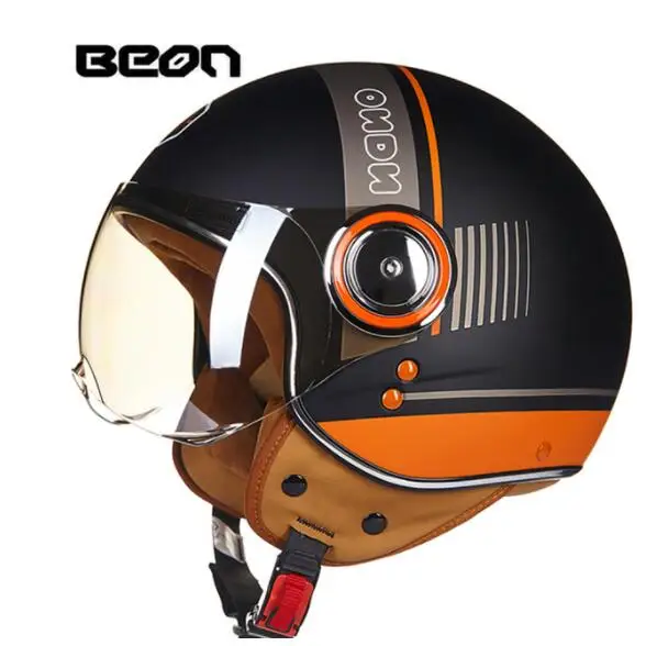BEON мужской женский мотоциклетный шлем Chopper 3/4 винтажный с открытым лицом Casco Capacete