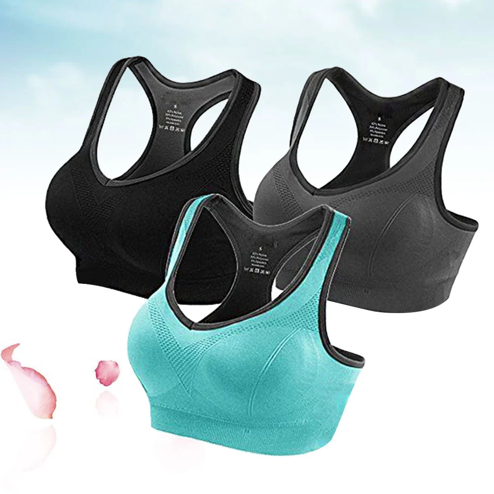 

3pcs Girls Fitness Padded Seamless Vest Tops Tank Stretch Workout Female Nylon Stretch Push Sexy Fitness